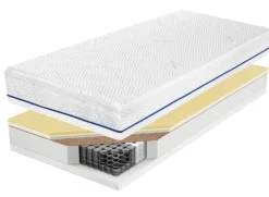 Materac kieszeniowy 80x200 cm Palopo z lateksem i kokosem, dwustronny, 7 stref twardości, hipoalergiczny