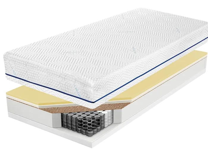 Materac kieszeniowy 80x200 cm Palopo z lateksem i kokosem, dwustronny, 7 stref twardości, hipoalergiczny