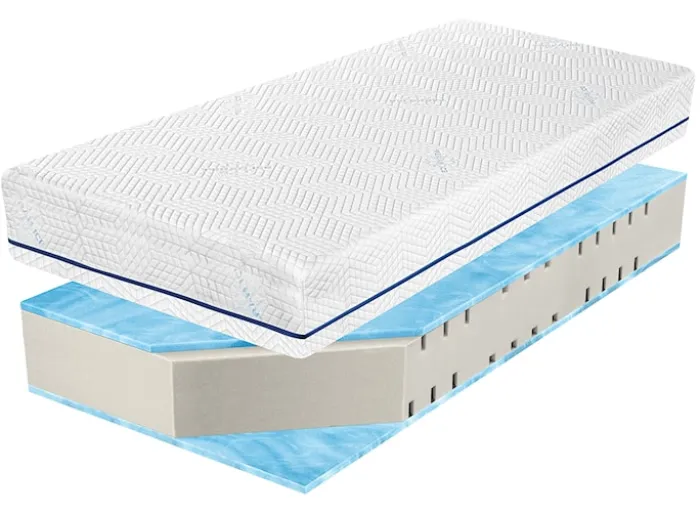 Materac piankowy 80x200 cm Sornako z pianką żelową, dwustronny, 7 stref twardości