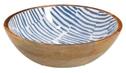 Miska Cherrey 20x6 cm drewno mango niebieska