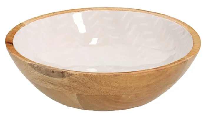 Miska Cherrey 20x6 cm drewno mango beżowa