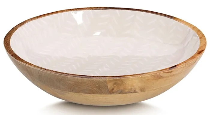 Miska Cherrey 25x5 cm drewno mango beżowa