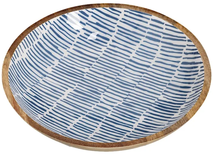 Miska Cherrey 30x6 cm drewno mango niebieska