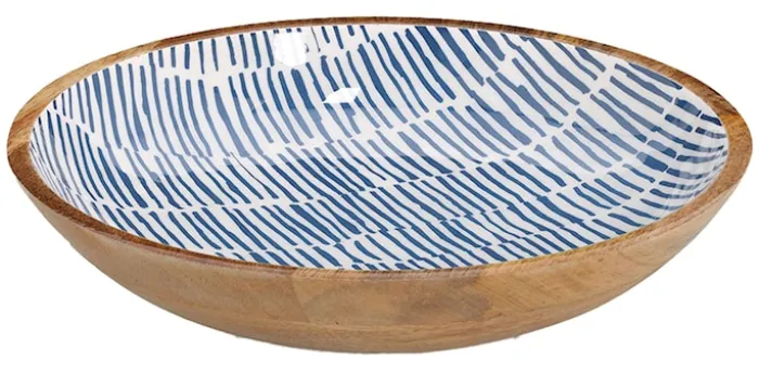 Miska Cherrey 30x6 cm drewno mango niebieska