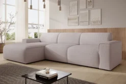Narożnik Bouvi L-kształtny lewostronny beżowy boucle