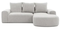 Narożnik modułowy Castellina L-kształtny 255 cm mniejszy szary w tkaninie boucle prawostronny