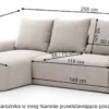 Narożnik modułowy Castellina L-kształtny 255 cm mniejszy grafitowy w tkaninie boucle lewostronny