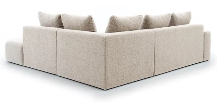 Narożnik modułowy Castellina L-kształtny 255 cm większy beżowy w tkaninie boucle prawostronny