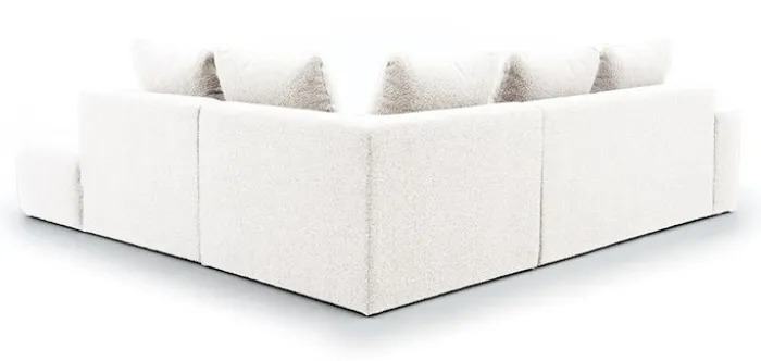 Narożnik modułowy Castellina L-kształtny 255 cm większy kremowy w tkaninie boucle prawostronny