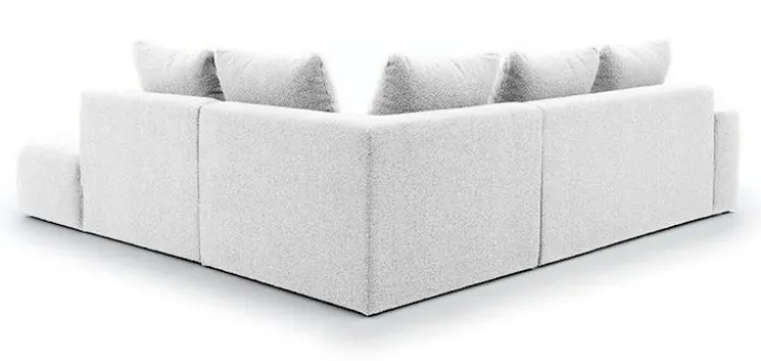 Narożnik modułowy Castellina L-kształtny 255 cm większy jasnoszary w tkaninie boucle prawostronny