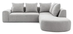 Narożnik modułowy Castellina L-kształtny 255 cm większy szary w tkaninie boucle prawostronny