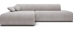 Narożnik z funkcją spania Armone L-kształtny lewostronny jasnoszary szenil