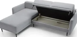 Narożnik z funkcją spania Bardo L-kształtny uniwersalny z pojemnikiem jasnoszary szenil