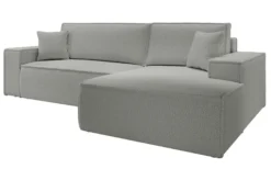 Narożnik z funkcją spania Farese New L-kształtny z pojemnikiem szary boucle prawostronny