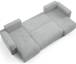 Narożnik z funkcją spania Laria U-kształtny z pojemnikiem ciemnoszary szenil hydrofobowy