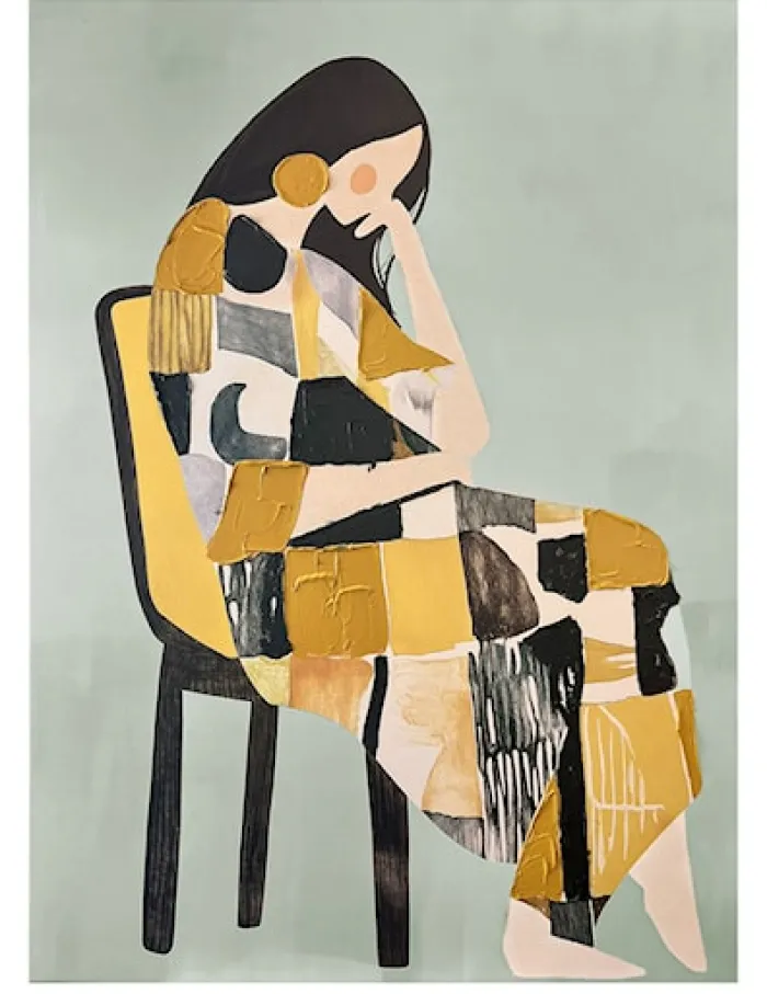Obraz Penelope 100x70 cm z ręcznie malowanymi elementami
