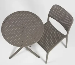 Okrągły stół ogrodowy Step Nardi 60 cm z certyfikowanego tworzywa brązowy