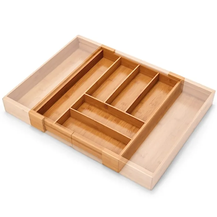 Organizer do szuflady Wondle regulowany z bambusa 35-58x43,6 cm