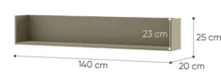 Półka młodzieżowa ścienna Woow 140 cm eukaliptus