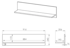 Półka młodzieżowa Colt 92 cm dąb craft/czarny