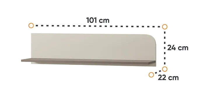 Półka wisząca Harmony 101 cm kaszmir