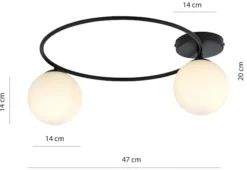Plafon Komards czarno-biały x2