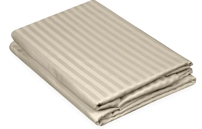 Pościel Damask w paski 200x160 cm z dwiema poszewkami na poduszkę 80x70 cm kaszmir