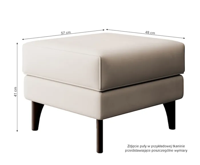 Podnóżek uszak Calmino kremowy boucle nóżki buk