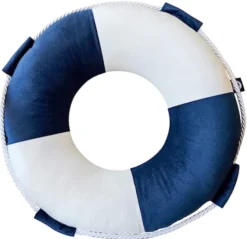 Poduszka dekoracyjna Marine koło ratunkowe granatowe