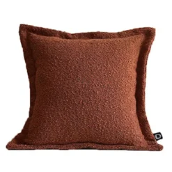 Poszewka Boucle z dekoracyjnym rantem 40x40 cm rdzawobrązowa