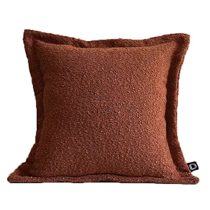 Poszewka Boucle z dekoracyjnym rantem 40x40 cm rdzawobrązowa