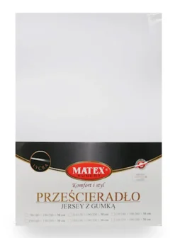 Prześcieradło jersey z lycrą Herrentz gumą na materac 200x90 cm białe
