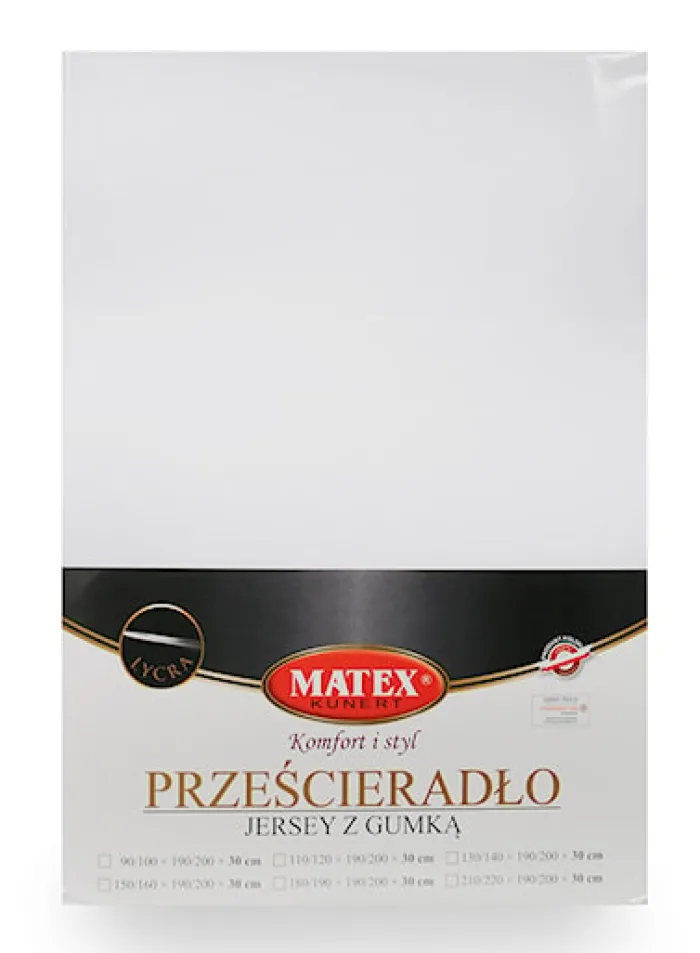 Prześcieradło jersey z lycrą Herrentz gumą na materac 200x90 cm białe