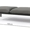 Pufa ogrodowa Worcully 150x72 cm w tkaninie hydrofobowej antracytowa/ czarny stelaż