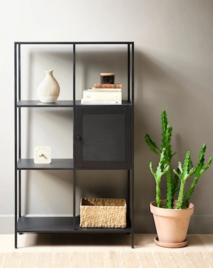 Regał metalowy Maurre 138 cm czarny