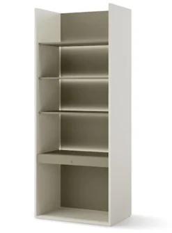 Regał młodzieżowy szeroki Woow z pięcioma półkami i oświetleniem 85 cm szampański/eukaliptus