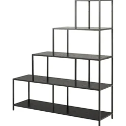 Regał na książki Seaford 135 cm czarny jesion