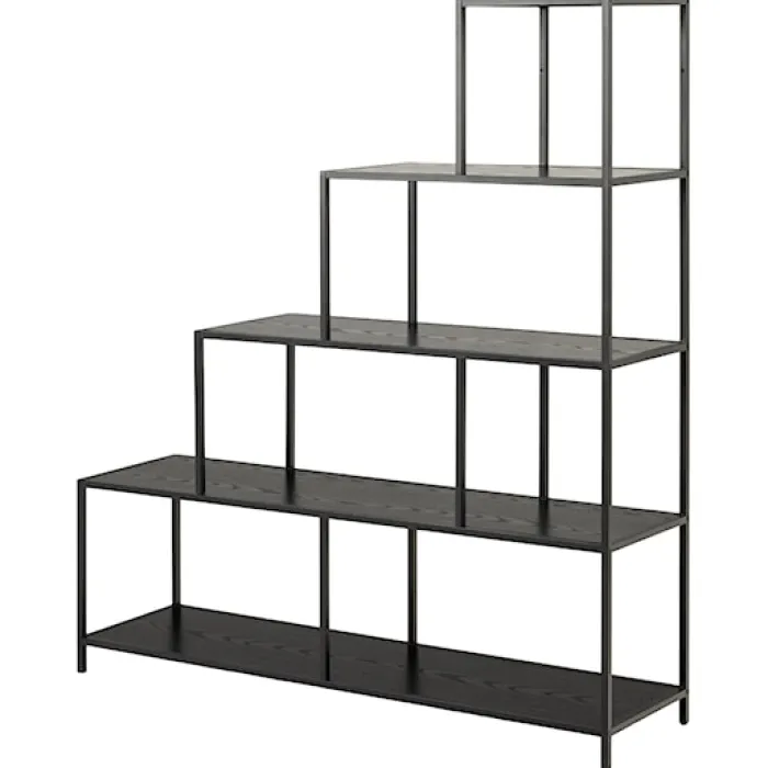 Regał na książki Seaford 135 cm czarny jesion