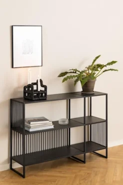 Regał niski metalowy Velook 83 cm czarny