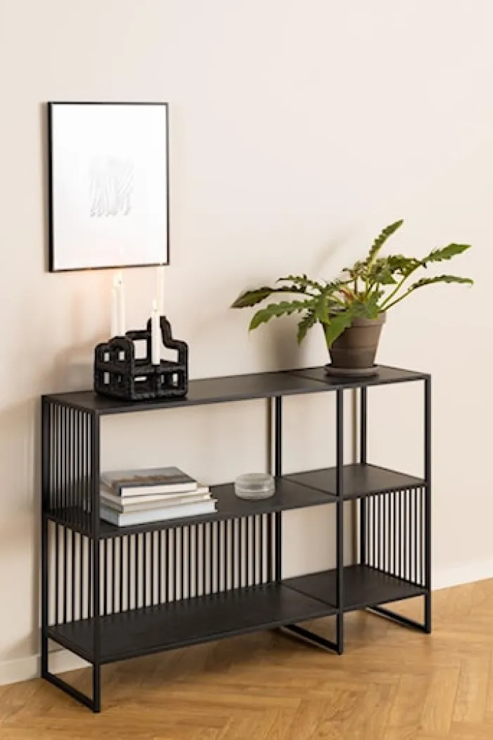 Regał niski metalowy Velook 83 cm czarny