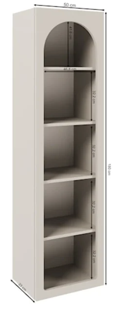 Regał otwarty Arkadia z pięcioma półkami 50 cm kaszmir