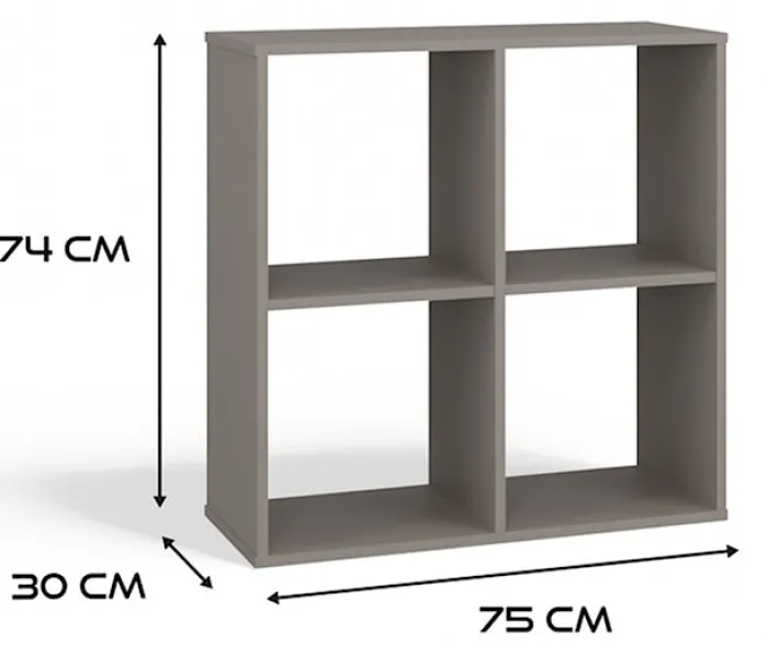 Regał otwarty Malax z czterema półkami 74 cm szary