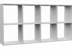 Regał otwarty Malax z ośmioma półkami 147 cm biały