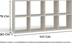 Regał otwarty Malax z ośmioma półkami 147 cm dąb sonoma