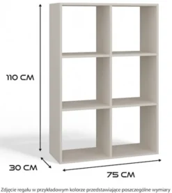 Regał otwarty Malax z sześcioma półkami 110 cm biały