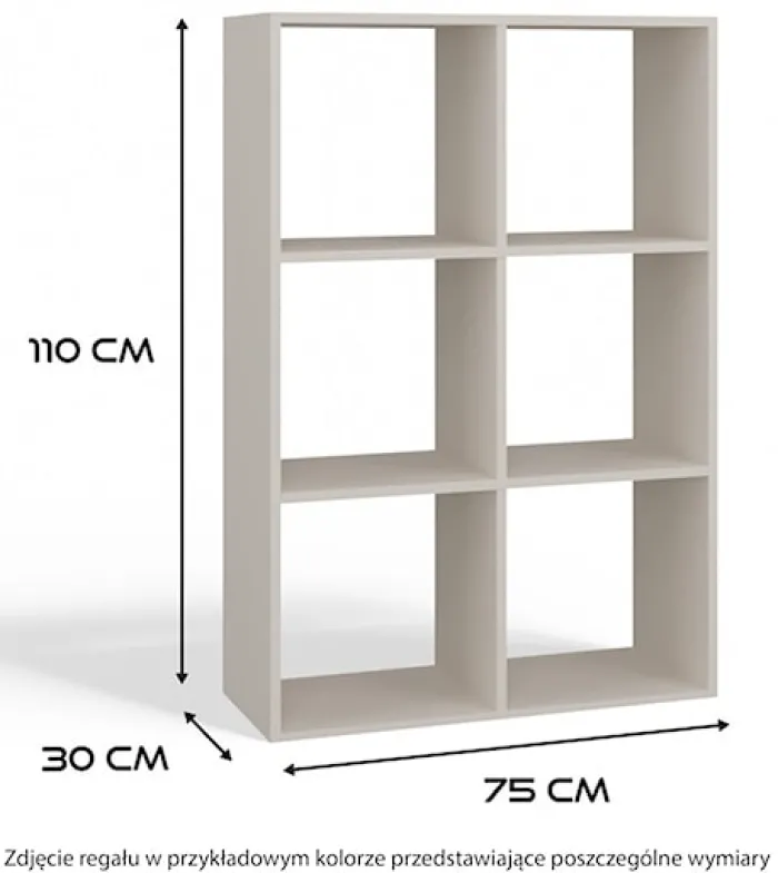 Regał otwarty Malax z sześcioma półkami 110 cm biały