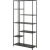 Regał otwarty metalowy Seaford niesymetryczny 165 cm czarny