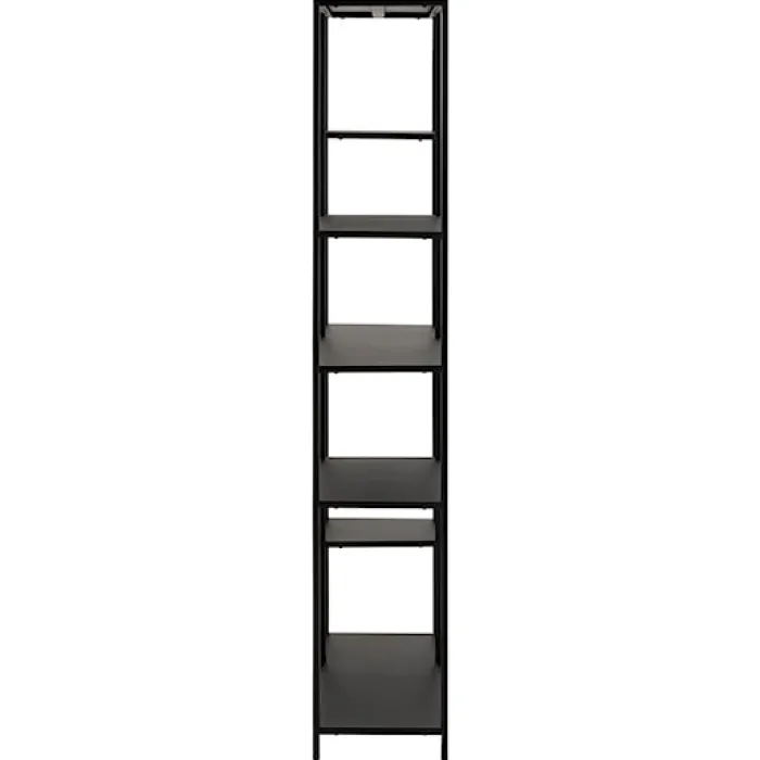 Regał otwarty metalowy Seaford niesymetryczny 165 cm czarny