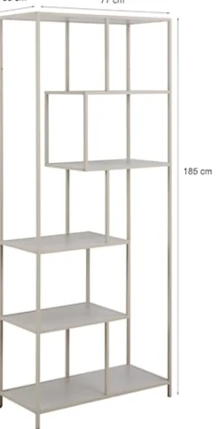 Regał Seaford 77 cm beżowy