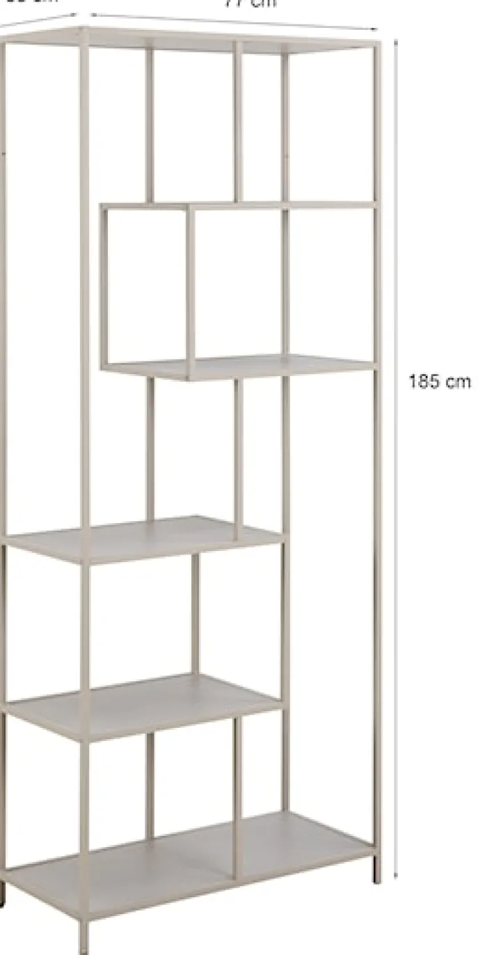 Regał Seaford 77 cm beżowy